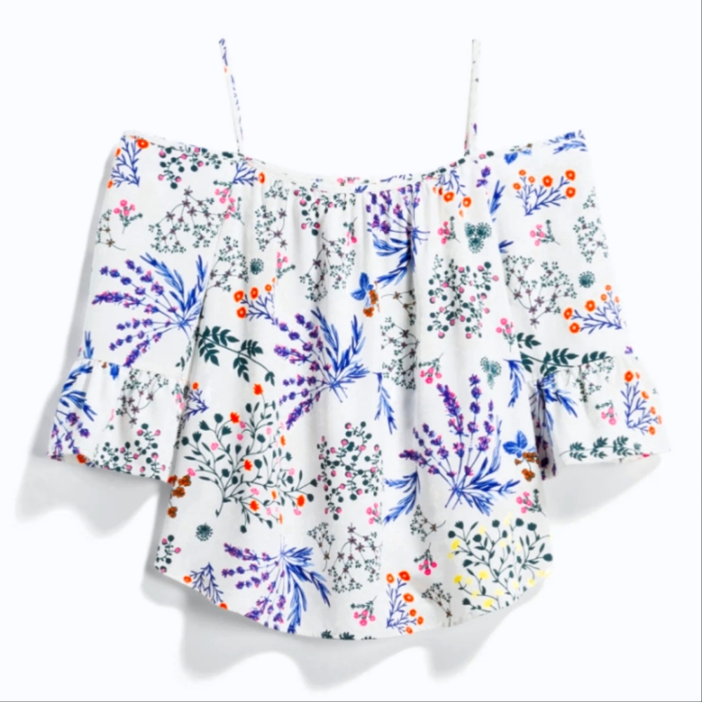 Kaileigh Brayton cold shoulder floral blouse